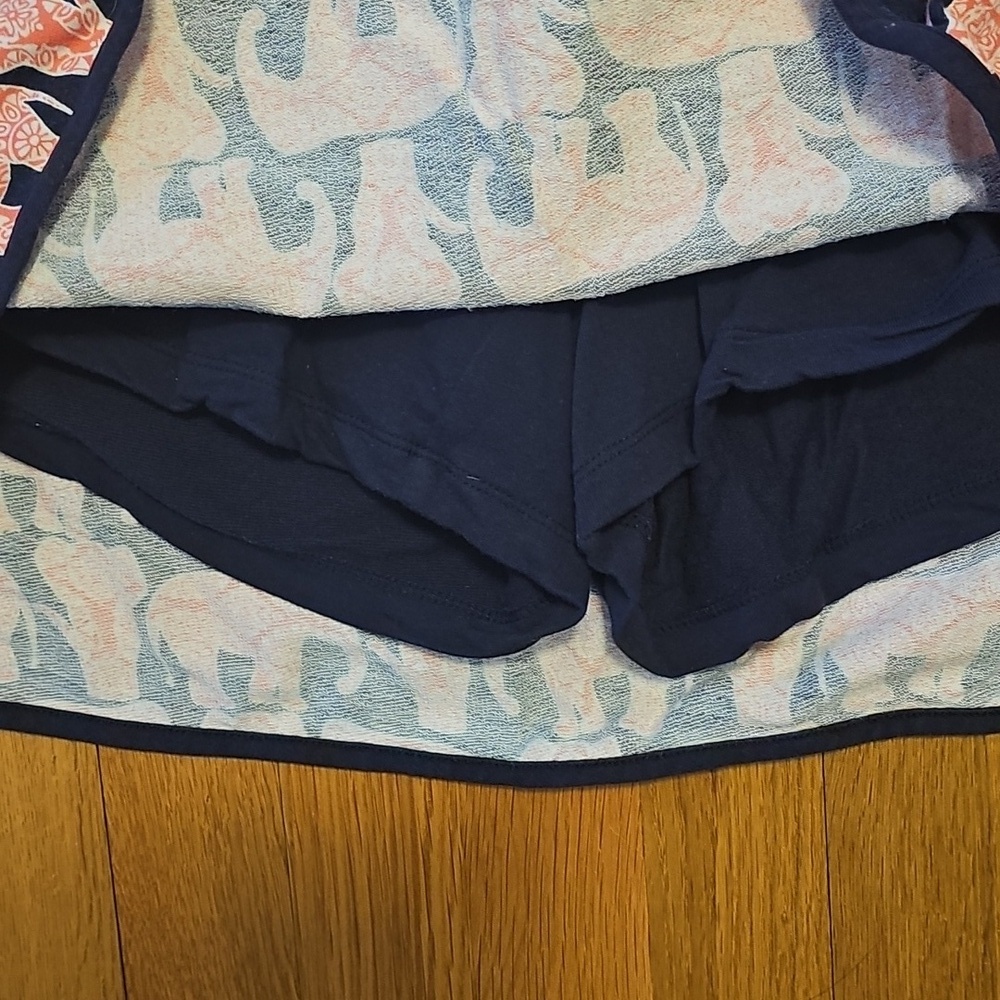 Crown & Ivy Navy and Pink Elephant Mini Skirt/skort - Picture 2 of 4